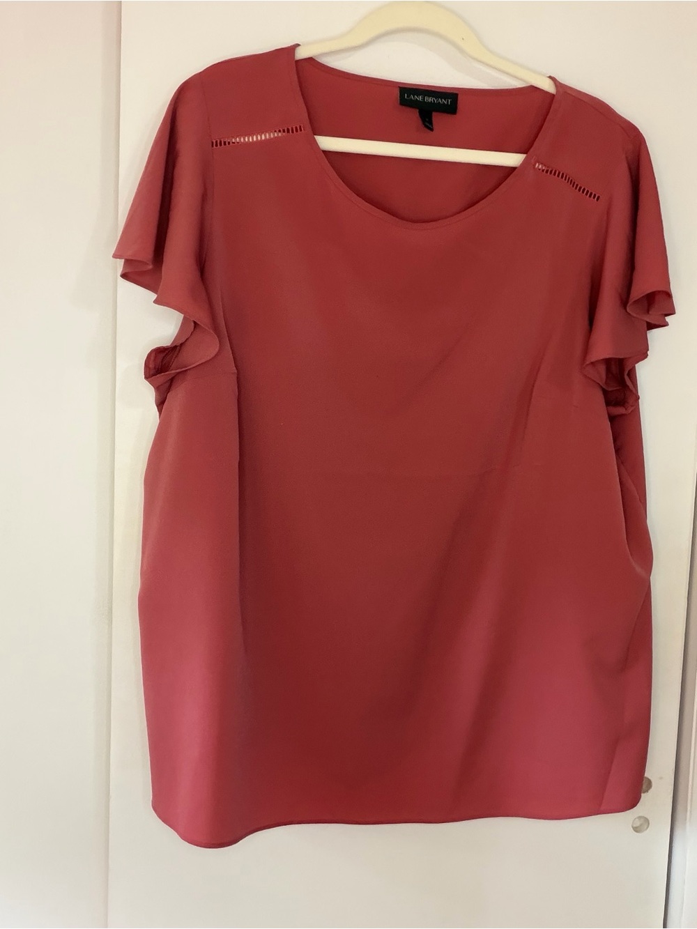 Lane Bryant Dusty Rose Flutter Sleeve Blouse
